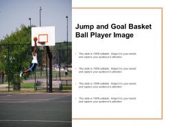 Jump and goal basket ball player image