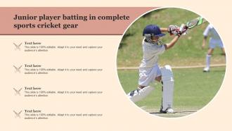 Junior Player Batting In Complete Sports Cricket Gear