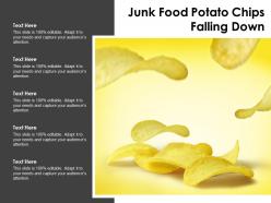 Junk food potato chips falling down