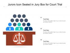 Jurors icon seated in jury box for court trial
