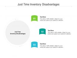 Just time inventory disadvantages ppt powerpoint presentation outline images cpb
