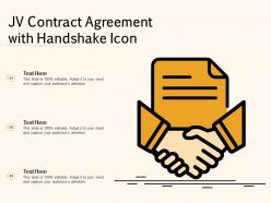 Jv contract agreement with handshake icon