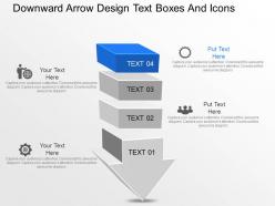Jv downward arrow design text boxes and icons powerpoint template