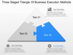 Jv three staged triangle of business execution methods powerpoint template