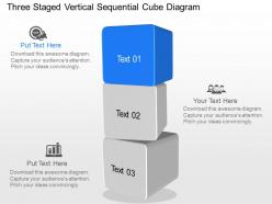 Jv three staged vertical sequential cube diagram powerpoint template