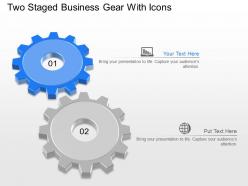 Jv two staged business gear with icons powerpoint template