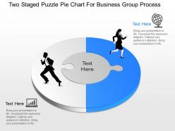 Jw two staged puzzle pie chart for business group process powerpoint template