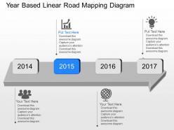 Jy year based linear road mapping diagram powerpoint template