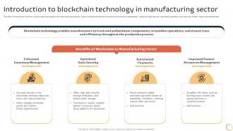 K139 Introduction To Blockchain Technology In Manufacturing Sector BCT SS V
