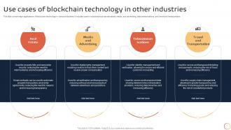 K148 Introduction To Blockchain Technology Use Cases Of Blockchain Technology In Other Industries BCT SS V
