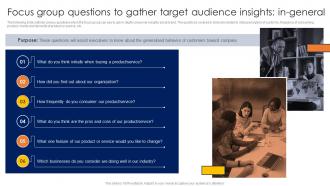 K63 Conducting Competitor Analysis Focus Group Questions To Gather Target Audience MKT SS V
