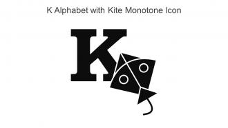 K Alphabet With Kite Monotone Icon In Powerpoint Pptx Png And Editable Eps Format