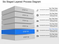 Ka six staged layered process diagram powerpoint template