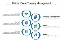 Kaizen event training management ppt powerpoint presentation gallery icon cpb