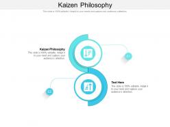 Kaizen philosophy ppt powerpoint presentation visual aids diagrams cpb