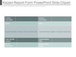 Kaizen report form powerpoint slide clipart