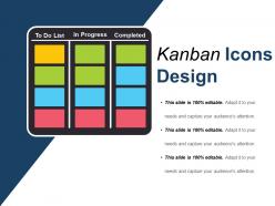 Kanban design icons ppt example