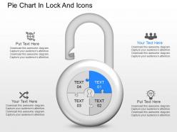 Kc pie chart in lock and icons powerpoint template