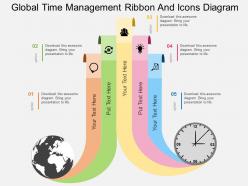 Kd global time management ribbon and icons diagram flat powerpoint design