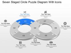 Kd seven staged circle puzzle diagram with icons powerpoint template