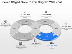 Kd seven staged circle puzzle diagram with icons powerpoint template
