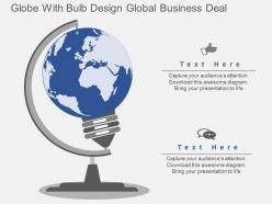 Ke globe with bulb design global business deal flat powerpoint design