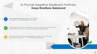 Keep Emotions Balanced While Providing Negative Feedback Training Ppt