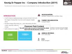 Keurig dr pepper inc company introduction 2019