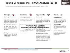 Keurig dr pepper inc swot analysis 2018