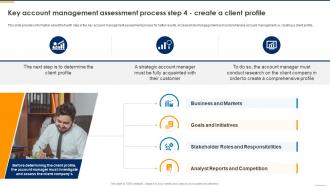 Key Account Management Assessment Process Step 4 Create A Client Profile Key Account Management