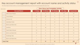 Key Account Management Report With Account Name And Activity Status