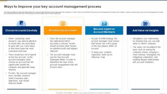 Key Account Management To Monitor Ways To Improve Your Key Account Management Process