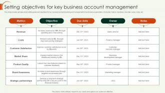 Key Account Strategy Setting Objectives For Key Business Account Management Strategy SS V