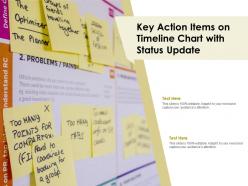 Key action items on timeline chart with status update