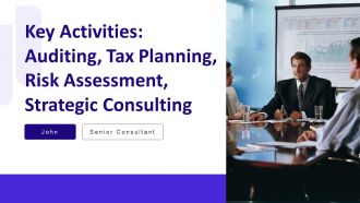Key Activities Auditing Tax Planning Risk Assessment Strategic Consulting PPT Outline AT