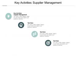 Key activities supplier management ppt powerpoint presentation slides background image cpb