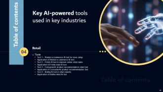 Key AI Powered Tools Used In Key Industries Powerpoint Presentation Slides AI SS V Idea Visual