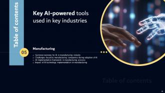 Key AI Powered Tools Used In Key Industries Powerpoint Presentation Slides AI SS V Impactful Visual