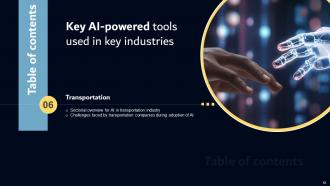 Key AI Powered Tools Used In Key Industries Powerpoint Presentation Slides AI SS V Appealing Visual