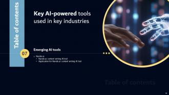 Key AI Powered Tools Used In Key Industries Powerpoint Presentation Slides AI SS V Slides Appealing
