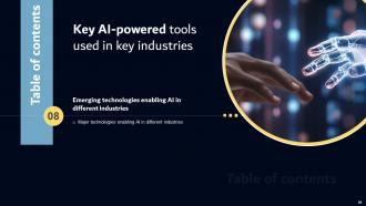 Key AI Powered Tools Used In Key Industries Powerpoint Presentation Slides AI SS V Customizable Appealing