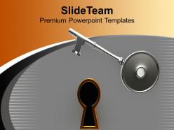 Key and golden keyhole lock powerpoint templates ppt themes and graphics 0213