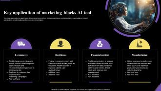 Key Application Of Marketing Blocks Ai Tool Application Of Artificial Intelligence AI SS V Images Unique