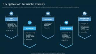 Key Applications For Robotic Assembly AI In Manufacturing