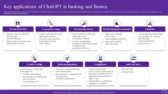 Key Applications Of Chatgpt In Banking And Finance Open Ai Language Model It