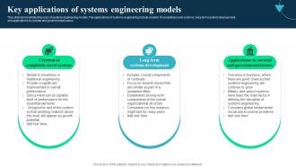 Key Applications Of Systems Engineering Integrated Modelling And Engineering