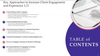 Key Approaches To Increase Client Engagement And Experience Powerpoint Presentation Slides