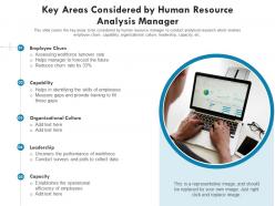 Key areas considered by human resource analysis manager