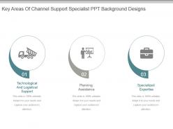 Key areas of channel support specialist ppt background designs