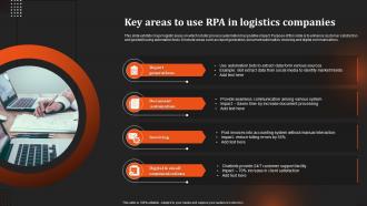 Key Areas To Use RPA In Logistics Companies